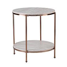 Southern Enterprises Blenheim Round Faux Marble Cocktail - Champagne