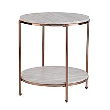 Southern Enterprises Blenheim Round Faux Marble Cocktail - Champagne