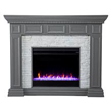 Southern Enterprises Dakesbury Color Changing Fireplace w/ Faux Stone