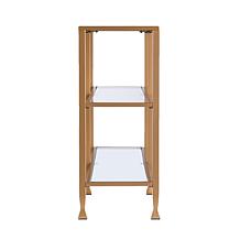 Southern Enterprises Dina Metal & Glass 3-Tier Console - Gold