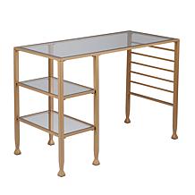 Southern Enterprises Dina Metal & Glass Writing Desk - Gold