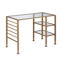 Southern Enterprises Dina Metal & Glass Writing Desk - Gold