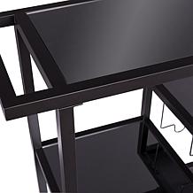 Southern Enterprises Holly&Martin Zephs Bar Cart - Black/Smoked Mirror