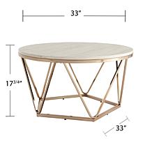 Southern Enterprises Jennly Round Faux Marble End Table - Champagne