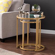Southern Enterprises Opalyn 2-Piece Nesting Side Table Set - Gold