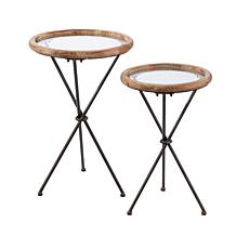 Southern Enterprises Ova Glass Top Accent Tables 2pc Set