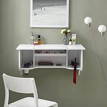 Southern Enterprises Wall Mount Ledge with Vanity Mirror - White