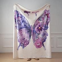 SouthStreet Loft Floral Garden Butterfly Printed Throw