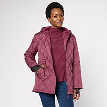 Sporto® Rose Quilted Water-Resistant Anorak Coat | HSN