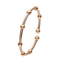 SStately Steel Stainless Steel Ball Wire Cuff Bangle Bracelet