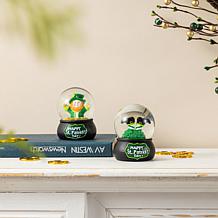 St. Patrick's Resin Leprechaun Waterglobes 2-piece Set