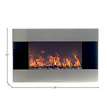 Stainless Steel Electric Fireplace With Wall Mount and Remote  36 q...