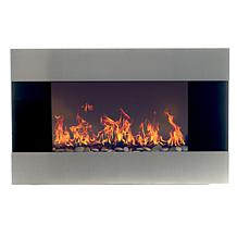 Stainless Steel Electric Fireplace With Wall Mount and Remote  36 q...