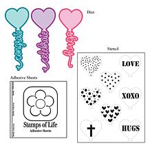Stamps of Life String Balloon Word Die and Stencil Kit