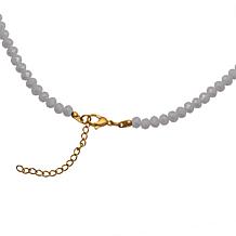 Stately Steel 16" Tree of Life Beaded Crystal Necklace