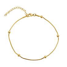 Stately Steel Ball Station Snake-Link Ankle Bracelet