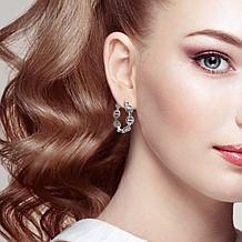 Stately Steel Buckle Hoop Earrings