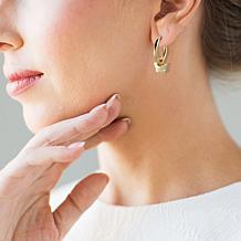 Stately Steel Butterfly Charm Huggie Earrings