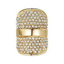Stately Steel Covered Curvy Shape CZ Ring