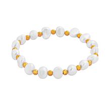 Stately Steel Fresh Water Pearls Bracelet