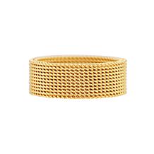 Stately Steel Goldtone Stainless Steel Mesh Ring