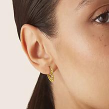 Stately Steel Heart Hoop Earrings