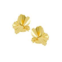 Stately Steel Leaf Shell Earrings