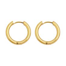 Stately Steel Polished Tube Hoop Earrings