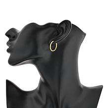 Stately Steel Rounded Tube Hoop Earring