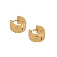 Stately Steel Sandy Huggie Earrings