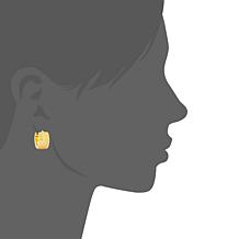 Stately Steel Sandy Huggie Hoop Earrings