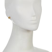 Stately Steel Set of 3 Tricolor Stainless Steel Ball Stud Earrings