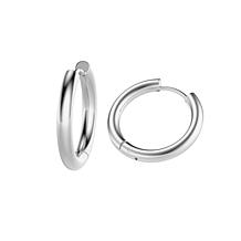 Stately Steel Small Tube Hoop Earrings