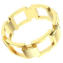 Stately Steel Square Link Ring