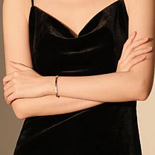 Stately Steel Stainless Steel CZ Bangle Bracelet