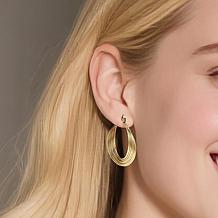 Stately Steel Stainless Steel Overlapping Hoop Earrings