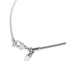 Stately Steel Stainless Steel Polished Disc Cable Wire Necklace