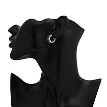 Stately Steel Stainless Steel Sand-Textured Huggie Hoop Earrings