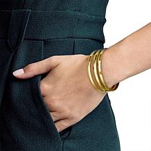 Stately Steel Stainless Steel Stackable Bangle Bracelet 3-piece Set