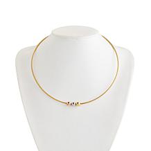 Stately Steel Stainless Steel Triple Ball Cable Wire Necklace