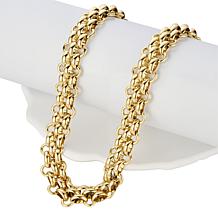 Stately Steel Stainless Steel Triple Rolo Chain Necklace