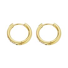 Stately Steel Stainless Steel Tube CZ Hoop Earrings