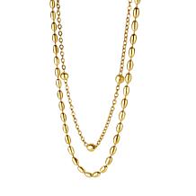 Stately Steel Stainless Steel Two Strands Beads Necklace