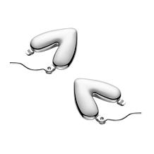 Stately Steel Stainless Steel V Shape Earrings