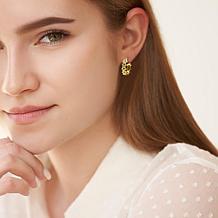 Stately Steel Star Chain Hoop Earrings