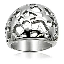 Stately Steel Openwork Ring - 9451232 | HSN