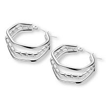 Stately Steel Triple Hoop Earrings