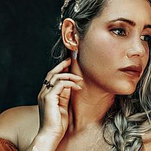 Stately Steel Twisted Hoop Earrings