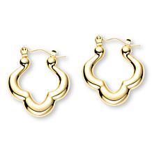 Stately Steel Wrap Flower Hoop Earrings