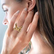 Stately Steel X Curve Ring